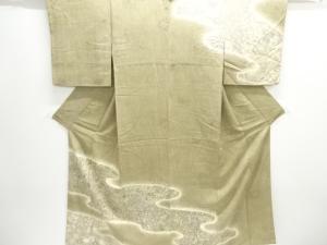 霞に草花模様一つ紋訪問着